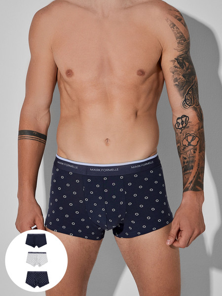 Изображение товара Комплект мужских трусов Mark Formelle 411124-3 (р.110-120, узор на грозе/на сером меланже/гроза)