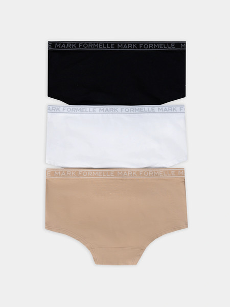 Изображение товара Комплект трусов детских Mark Formelle 417728-3 (р.134/140-68, белый/обжаренный миндаль/черный)