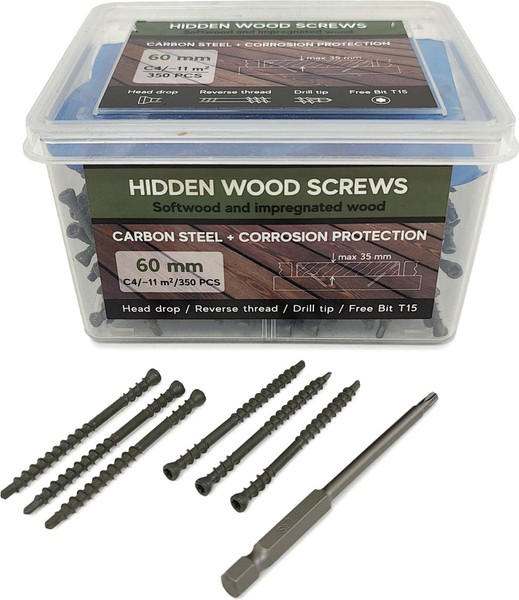 Изображение товара Саморез Finka Hidden Wood Screws C4 60mm (350шт)