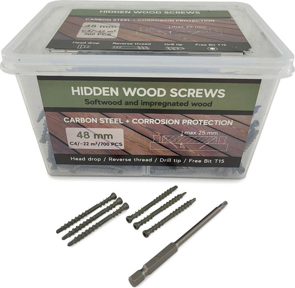 Изображение товара Саморез Finka Hidden Wood Screws C4 48mm (700шт)