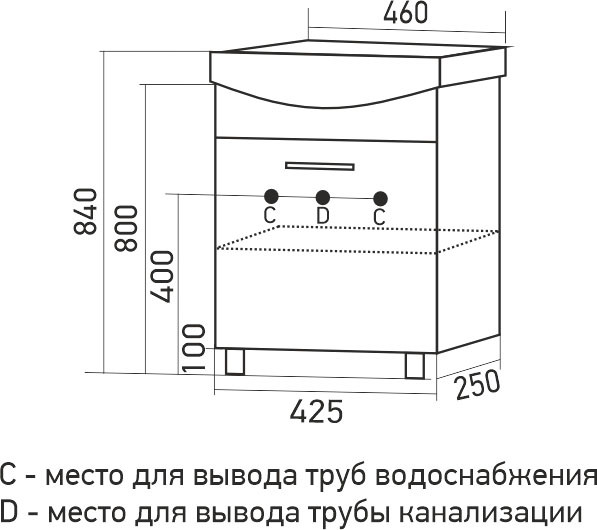 Изображение товара Тумба под умывальник Mixline АлАн-45 / 557679
