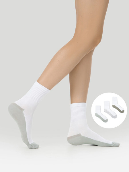 Изображение товара Носки детские Mark Formelle 444A-3078 (р.20, белый/светлая оливка/светлый эвкалипт/оливка)