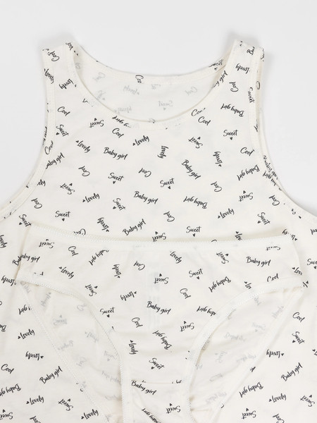 Изображение товара Комплект бельевой детский Mark Formelle 447006 (р.140-68, слова на светло-молочном)