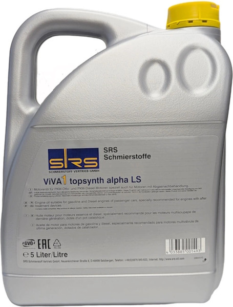 Изображение товара Моторное масло SRS Viva 1 Topsynth Alpha LS 5W-40 (5л)