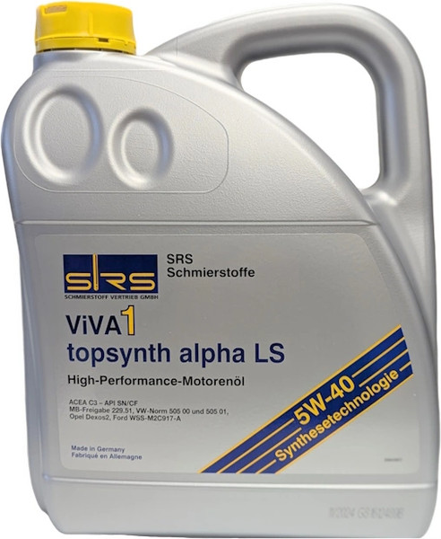 Изображение товара Моторное масло SRS Viva 1 Topsynth Alpha LS 5W-40 (5л)
