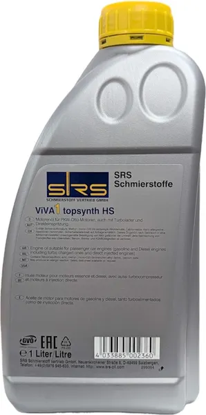 Изображение товара Моторное масло SRS Viva 1 Topsynth HS 5W-40 (1л)