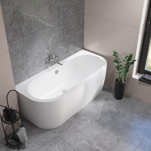 Изображение товара Ванна акриловая Lauter Imperia 170x75 / 21080075 (с каркасом, лицевым экраном и сифоном 21Y31001 матовый черный)