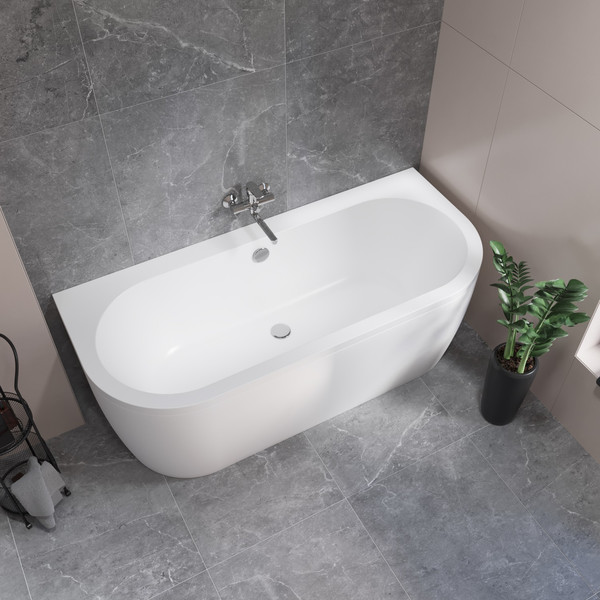 Изображение товара Ванна акриловая Lauter Imperia 170x75 / 21080075 (с каркасом, лицевым экраном и сифоном 21Y31001 матовый черный)