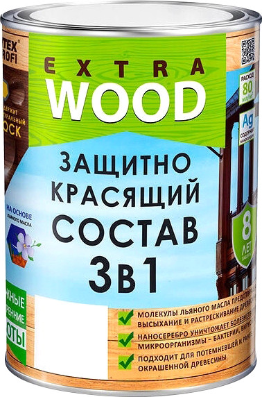 Изображение товара Защитно-декоративный состав Farbitex Wood Extra 3в1 Карелия (750мл, калужница)