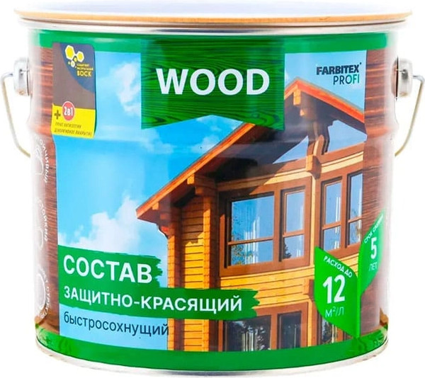 Изображение товара Защитно-декоративный состав Farbitex Profi Wood Быстросохнущий (2.7л, тик)