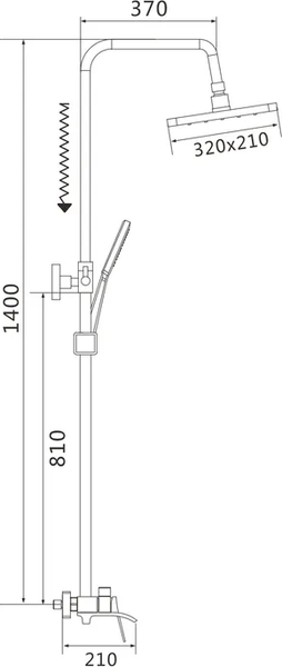 Изображение товара Душевая система со смесителем Shevanik S4036C (белый)