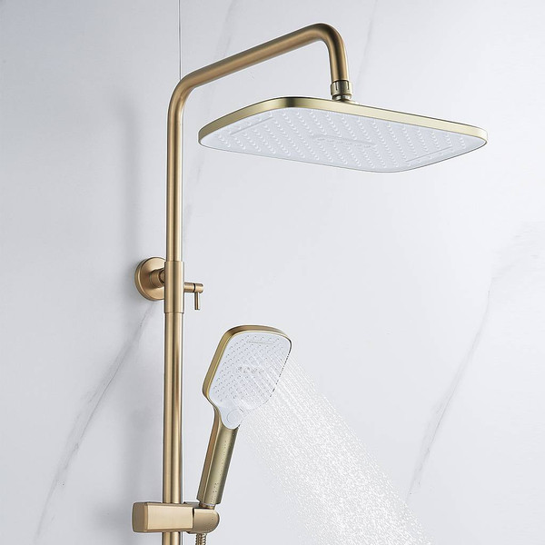 Изображение товара Душевая система со смесителем Shevanik S4136G (золотой сатин)