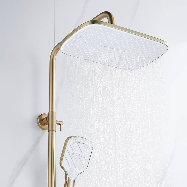 Изображение товара Душевая система со смесителем Shevanik S4136G (золотой сатин)