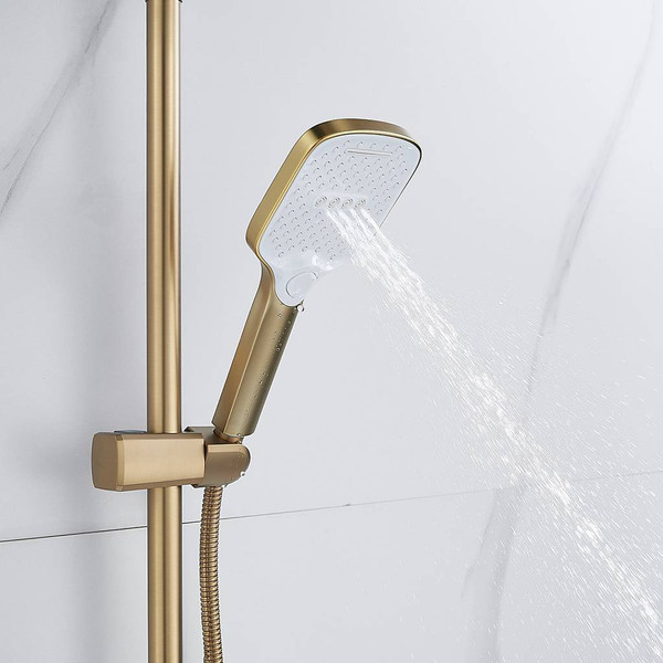 Изображение товара Душевая система со смесителем Shevanik S4136G (золотой сатин)