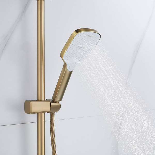 Изображение товара Душевая система со смесителем Shevanik S4136G (золотой сатин)