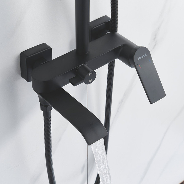 Изображение товара Душевая система со смесителем Shevanik S4136H (черный)