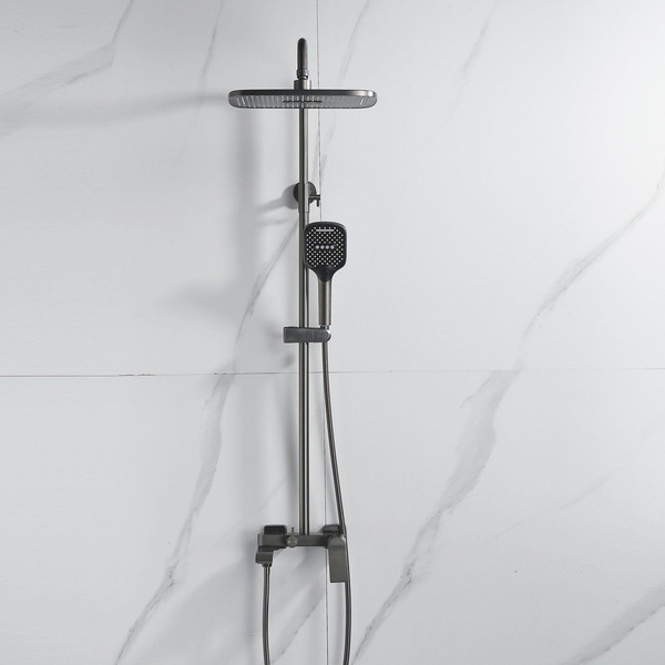 Изображение товара Душевая система со смесителем Shevanik S4136T (оружейная сталь)