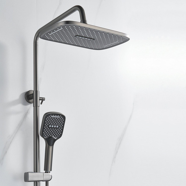 Изображение товара Душевая система со смесителем Shevanik S4136T (оружейная сталь)