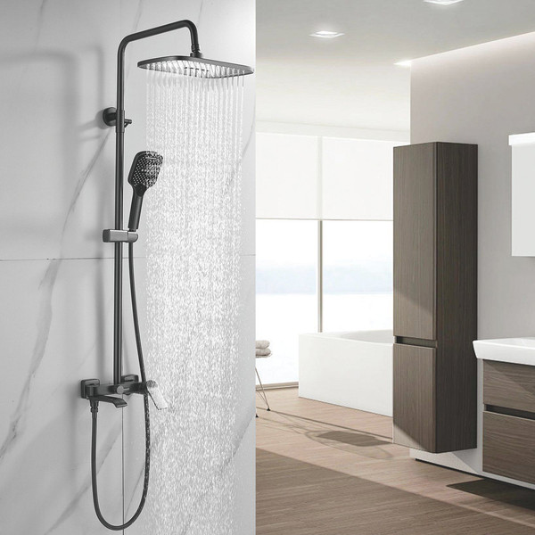 Изображение товара Душевая система со смесителем Shevanik S4136T (оружейная сталь)