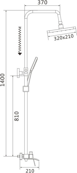 Изображение товара Душевая система со смесителем Shevanik S4136 (хром)