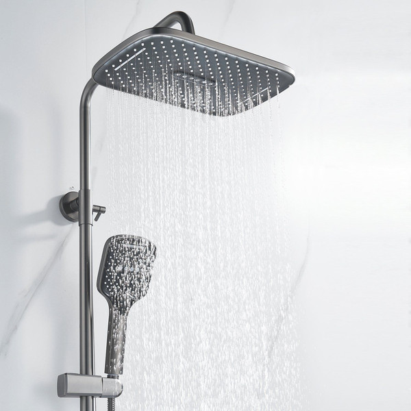 Изображение товара Душевая система со смесителем Shevanik S4136T (оружейная сталь)