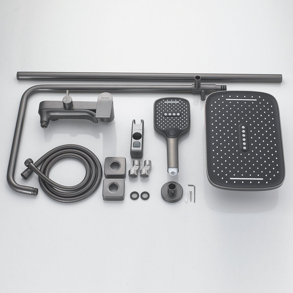 Изображение товара Душевая система со смесителем Shevanik S4136T (оружейная сталь)