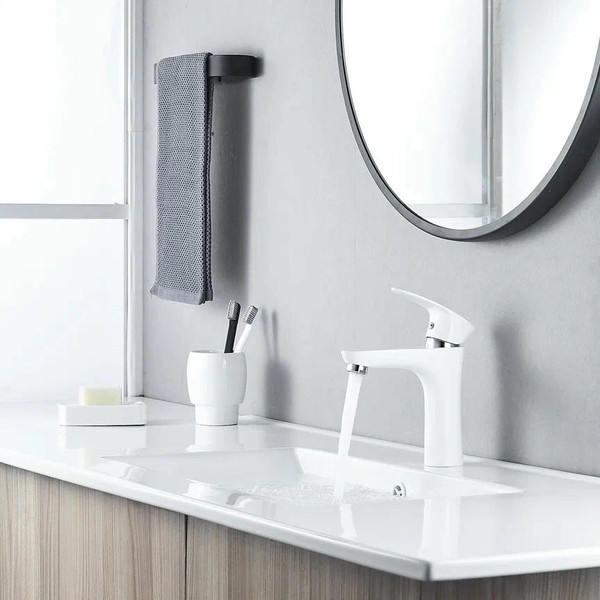 Изображение товара Смеситель Shevanik S9801F (белый/хром)