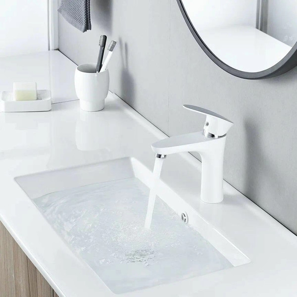 Изображение товара Смеситель Shevanik S9801F (белый/хром)