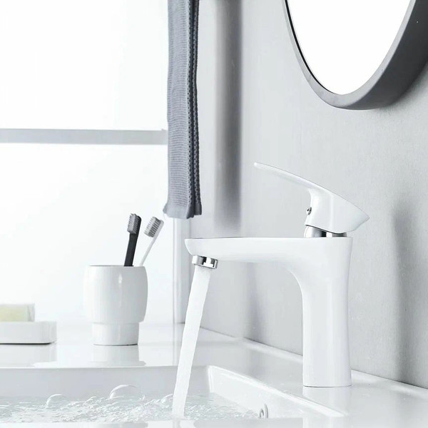 Изображение товара Смеситель Shevanik S9801F (белый/хром)