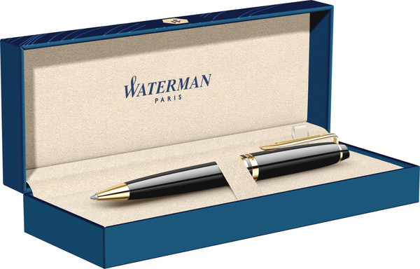 Изображение товара Ручка шариковая имиджевая Waterman Expert Black Lacquer GT / S0951700 (синий)