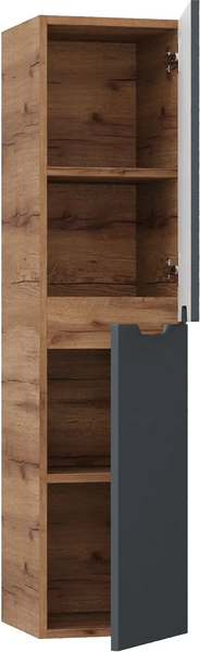 Изображение товара Шкаф-полупенал для ванной Onika Айленд 30 / 403087 (графит/дуб крафт золотой)