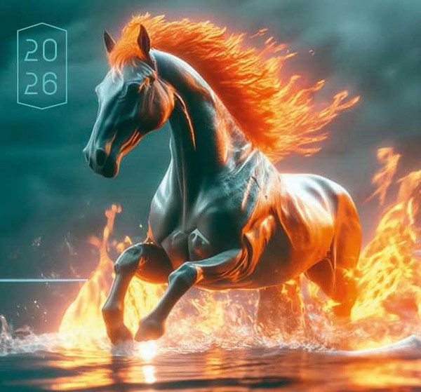 Изображение товара Календарь настенный Витебская областная типография Огненная лошадь 2. 2026 год / 25С43