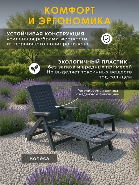 Изображение товара Складной шезлонг Ipae Progarden Zaffiro / ZAF18CAN