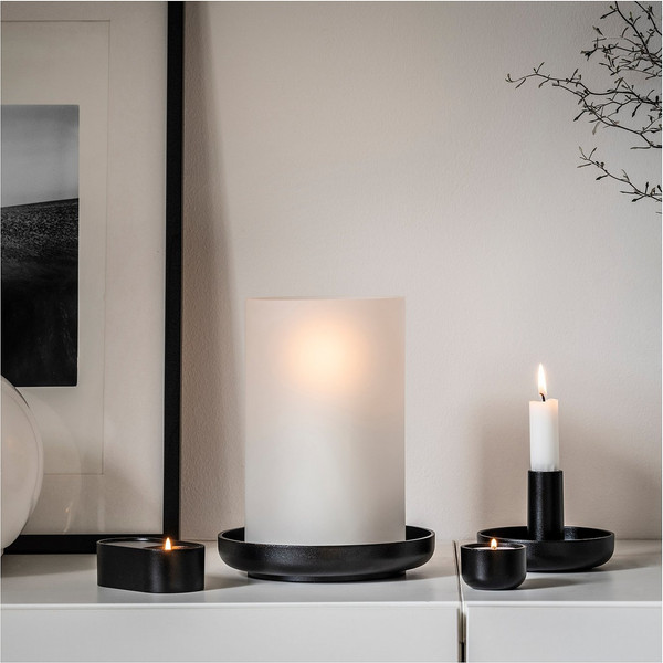 Изображение товара Подсвечник Ikea Хедервард / 005.106.19 (матовое стекло/черный)