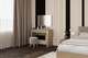 Миниатюра изображения товара Туалетный столик Bravo Мебель Вива (ЛДСП латте/МДФ мокко глянец/текстиль)