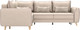 Миниатюра изображения товара Диван угловой Олмеко Лона (велюр Forward 910 крем/велюр Forward 892 тоуп)