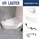 Миниатюра изображения товара Ванна акриловая Lauter Valencia 150x100 / 2102150R (с каркасом, лицевым экраном и сифоном 21Y11021 матовый черный)