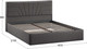 Миниатюра изображения товара Двуспальная кровать ТриЯ Пандора с ПМ и заглушиной 160x200 Тип 1 (велюр графит)
