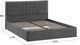 Миниатюра изображения товара Двуспальная кровать ТриЯ Пандора с ПМ и заглушиной 160x200 Тип 1 (микрошенилл Relax Graphite)