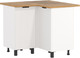 Миниатюра изображения товара Шкаф-стол кухонный Олмеко Венера угловой (белый/белый фрезерованный/дуб вотан/белый)