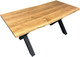 Миниатюра изображения товара Обеденный стол Iva-Wood 140x70 Натуральный дуб (край натуральный, подстолье металл Х-обр.)