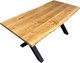 Миниатюра изображения товара Обеденный стол Iva-Wood 160x70 Натуральный дуб (край натуральный, подстолье металл Х-обр.)