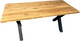 Миниатюра изображения товара Обеденный стол Iva-Wood 160x70 Натуральный дуб (край прямой, подстолье металл Х-обр.)