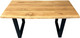 Миниатюра изображения товара Обеденный стол Iva-Wood 180x80 Натуральный дуб (край натуральный, подстолье металл П-обр.)