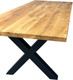 Миниатюра изображения товара Обеденный стол Iva-Wood 140x80 Натуральный дуб (край прямой, подстолье металл Х-обр.)