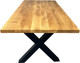 Миниатюра изображения товара Обеденный стол Iva-Wood 140x80 Натуральный дуб (край прямой, подстолье металл Х-обр.)
