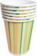 Миниатюра изображения товара Набор бумажных стаканов Лекс Зеленые полосы (6шт, 200мл)