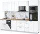 Миниатюра изображения товара Кухонный гарнитур Интерлиния Мила Лайт 2.9-ПМ3 (белый платинум/белый платинум/дуб бунратти)