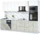 Миниатюра изображения товара Кухонный гарнитур Интерлиния Мила Лайт 2.9-ПМ3 (белый платинум/бетон лайт/белый гранит)