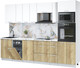 Миниатюра изображения товара Кухонный гарнитур Интерлиния Мила Лайт 2.9-ПМ3 (белый платинум/дуб золотой/белый гранит)